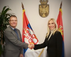 Састанак министарке правде Маје Поповић са амбасадором Републике Словеније Дамјаном Бергантом